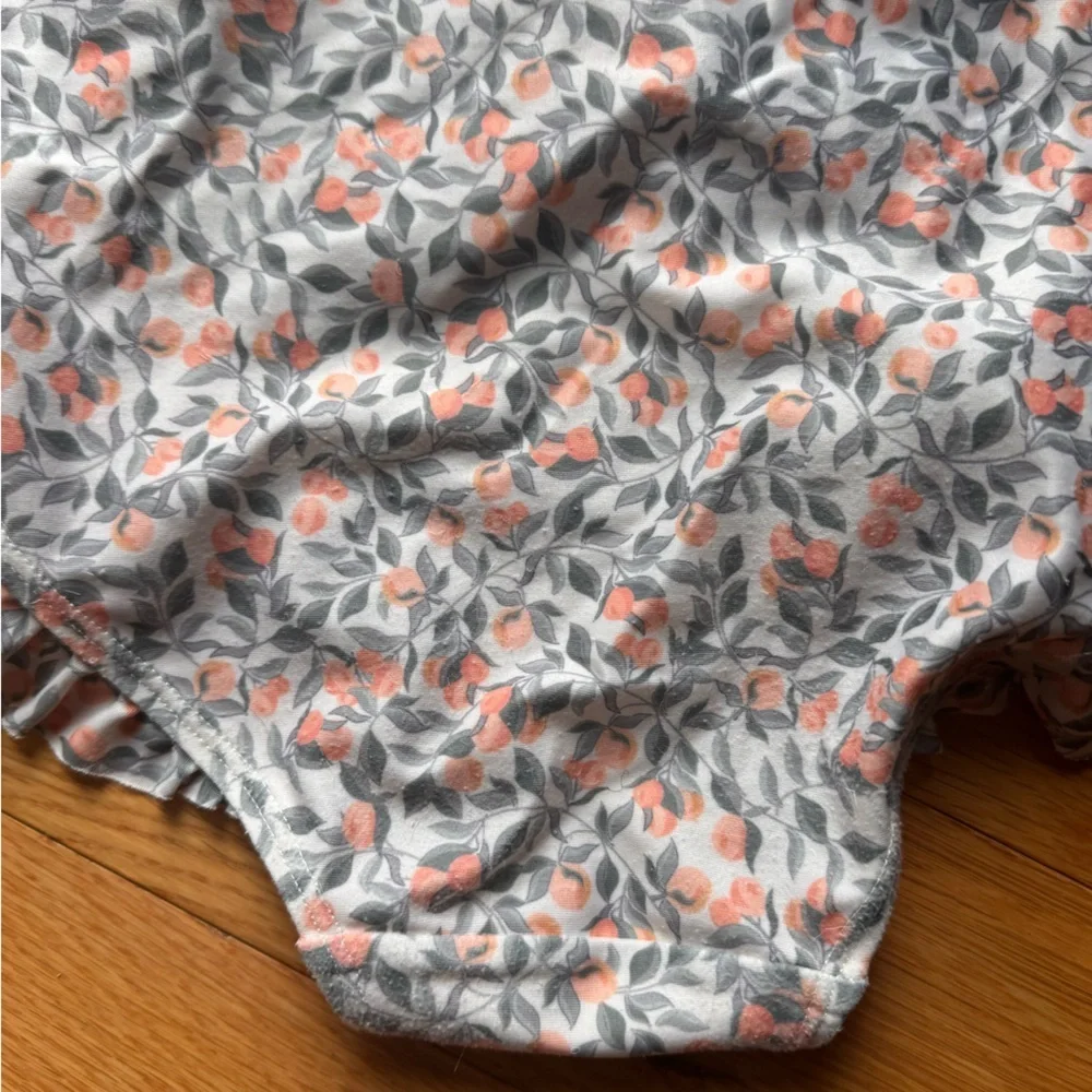 H&M Peach and Gray Floral Swimsuit